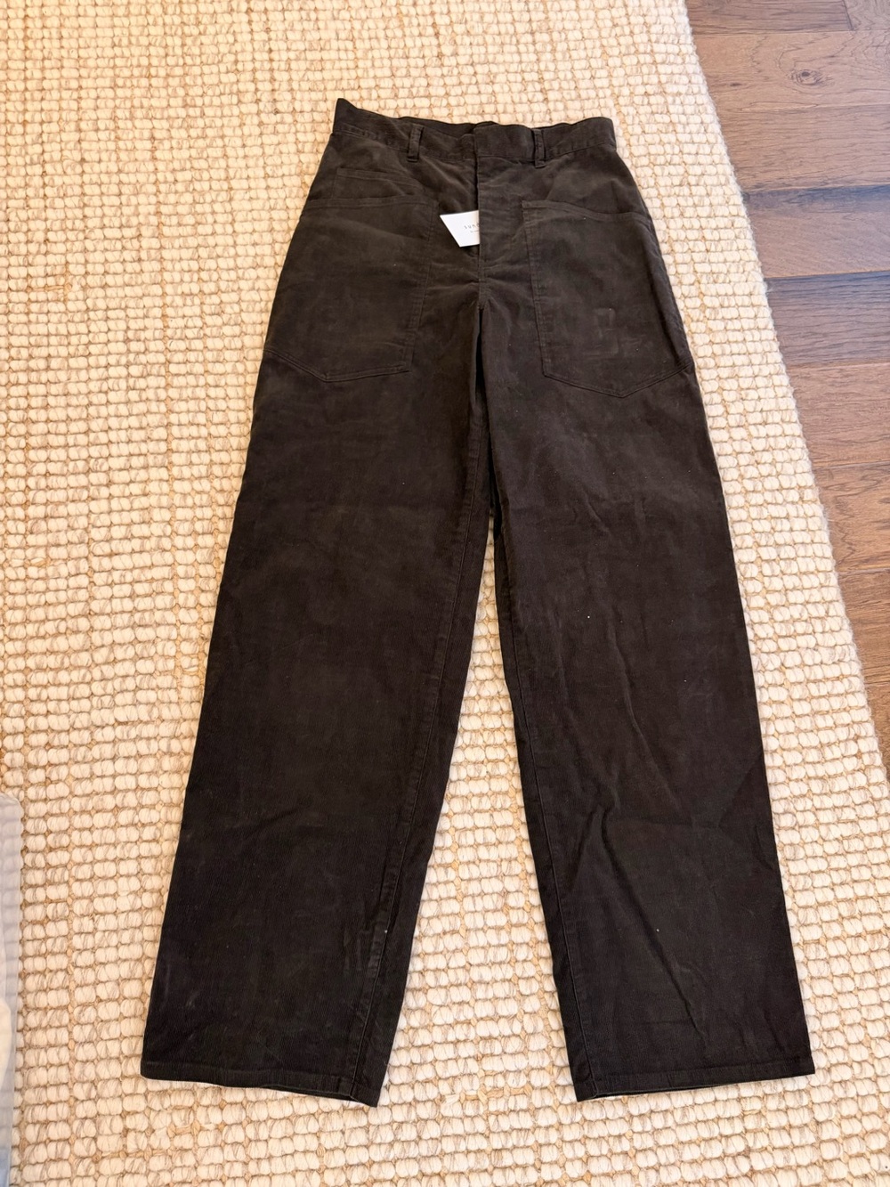 sundays Wide-Leg Corduroy Pants in Dark Brown
